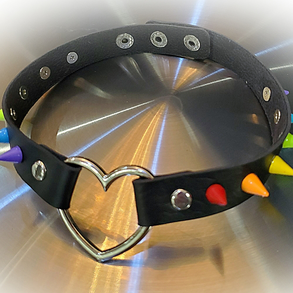 Heart rainbow choker necklace Valentines day gift 🎁